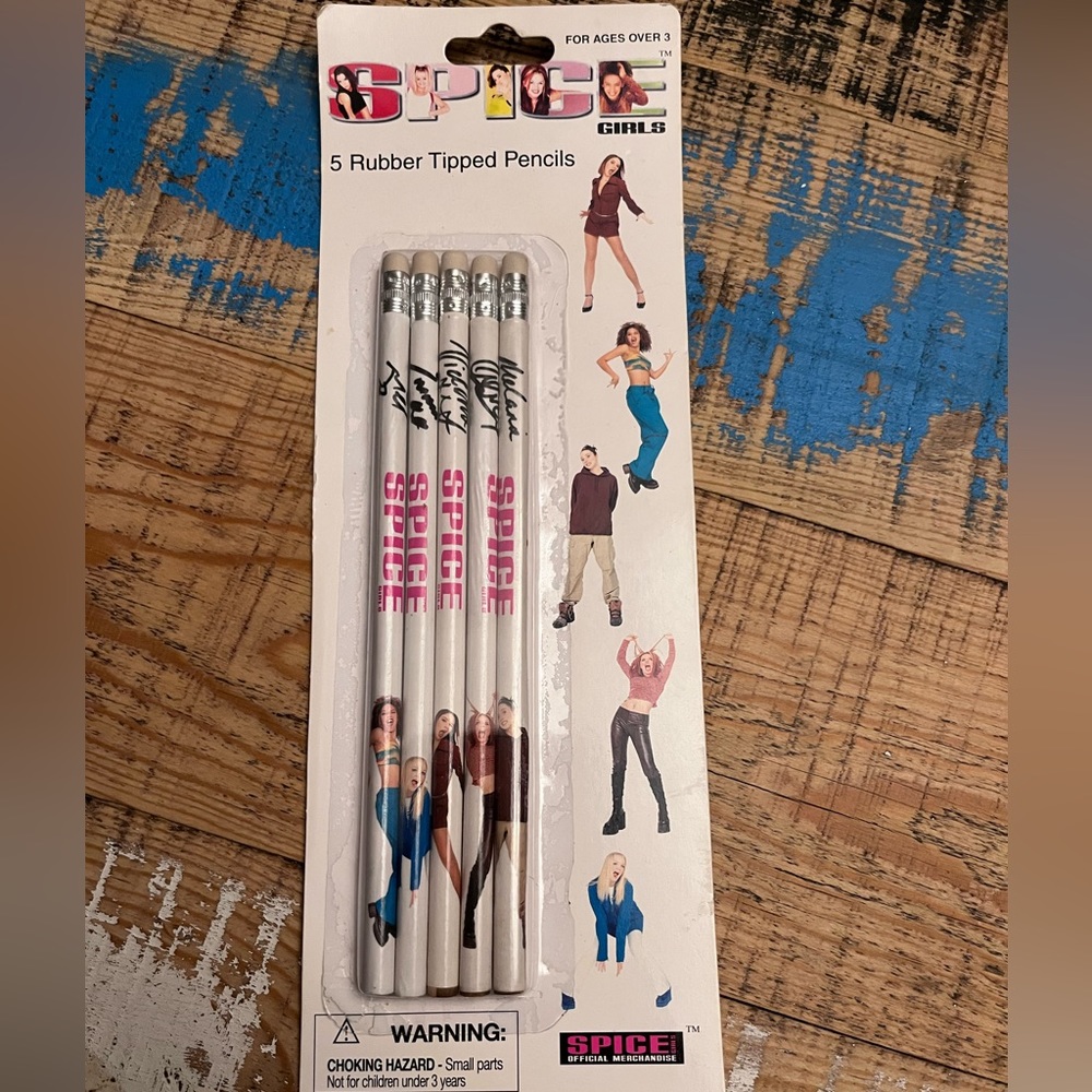 RARE Vintage Official Spice Girls Carded Pencils (China) 1997